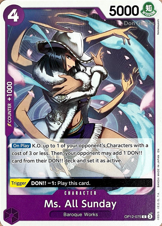 OP12-075 Ms. All Sunday Character Card