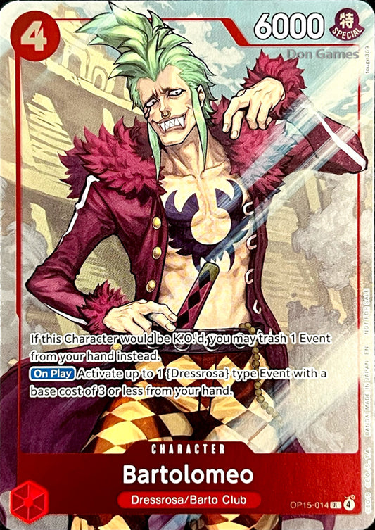 OP15-014 Bartolomeo Character Card Dash Pack Alternate Art