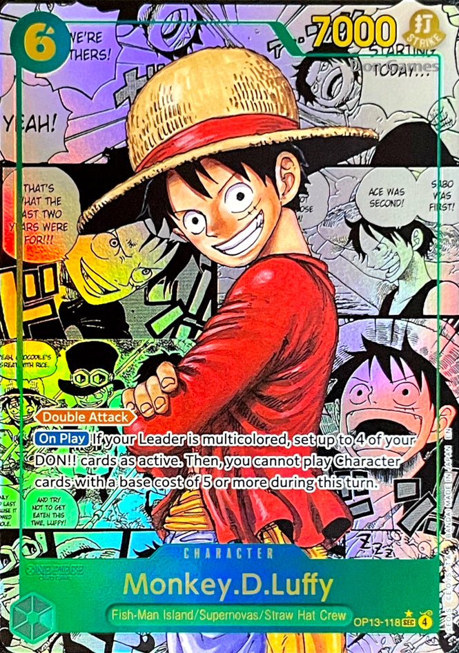 OP13-118 Monkey. D. Luffy Character Card Manga Alternate Art