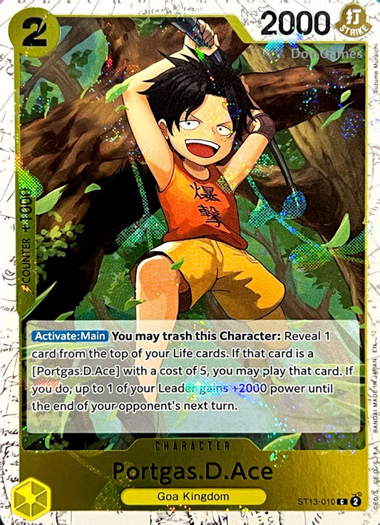 ST13-010 Portgas. D. Ace Character Card Textured Foil