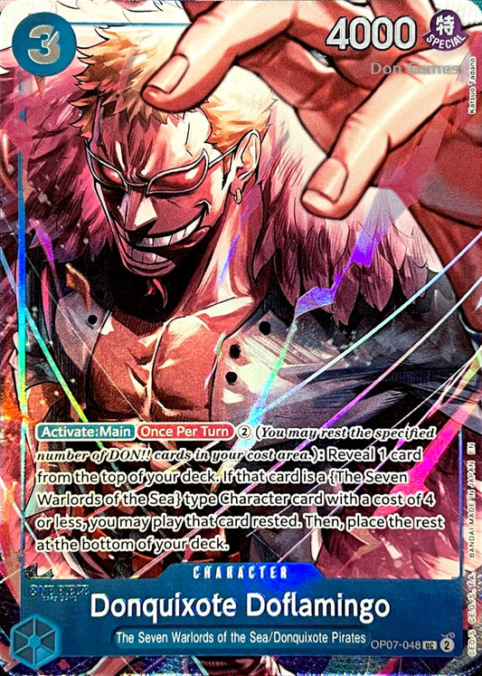 OP07-048 Donquixote Doflamingo Character Card Alternate Art (The Seven Warlords of the Sea Binder Set)