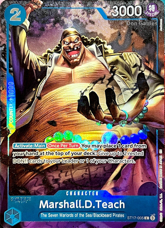 ST17-005 Marshall. D. Teach Character Card Alternate Art (The Seven Warlords of the Sea Binder Set)