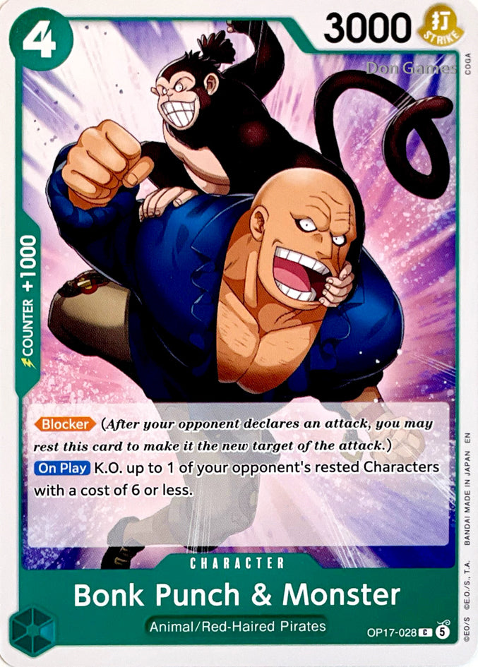 OP17-028 Bonk Punch & Monster Character Card
