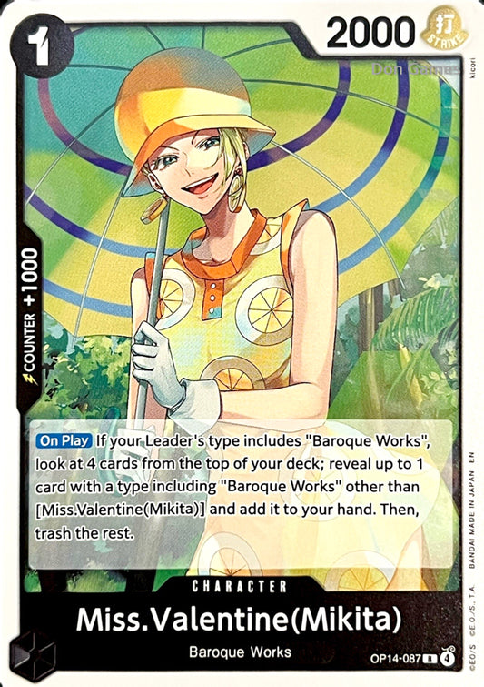 OP14-087 Miss. Valentine (Mikita) Character Card