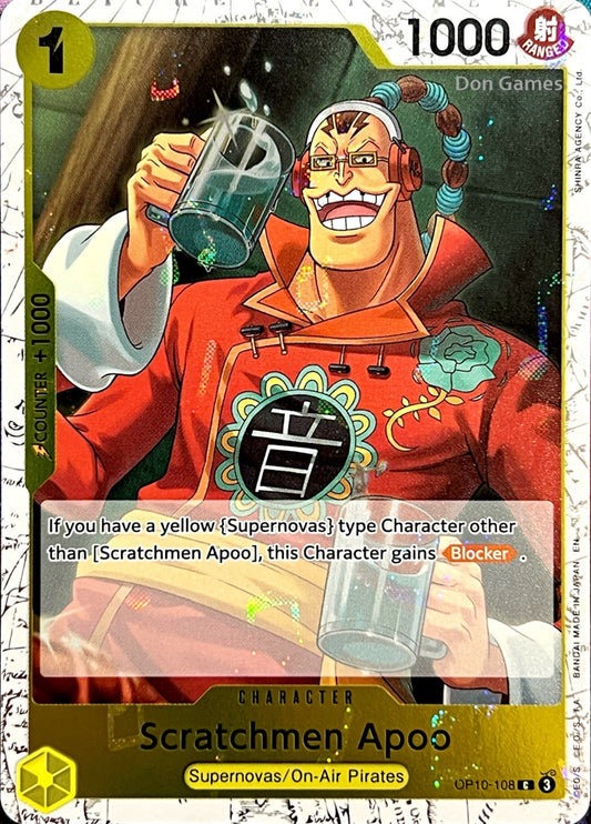 OP10-108 Scartchmen Apoo Character Card Pirate Foil