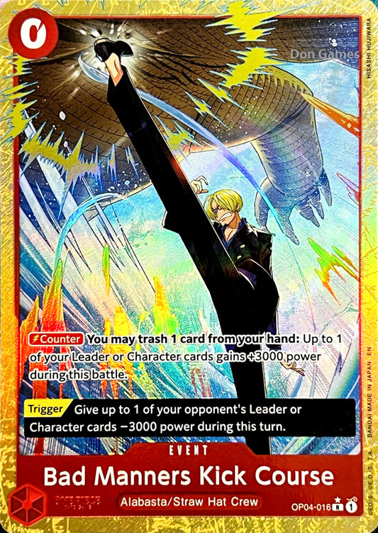 OP04-016 Bad Manners Kick Course Event Card Alternate Art