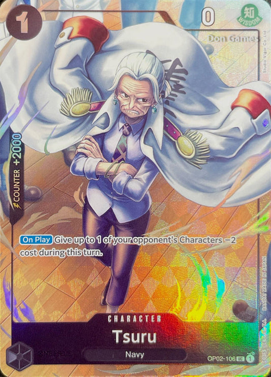 OP02-106 Tsuru Character Card Alternate Art Promo Alternate Art Best Selection Vol. 1