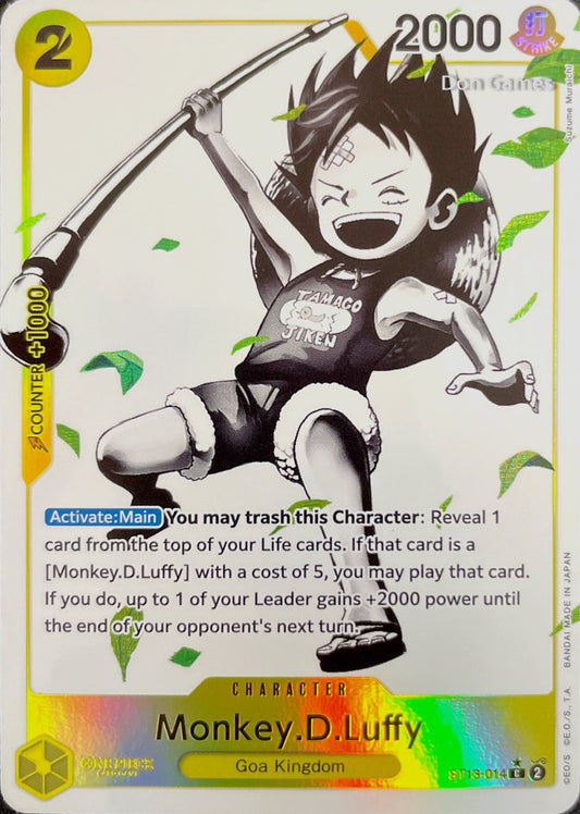 ST13-014 Monkey. D. Luffy Character Card Alternate Art