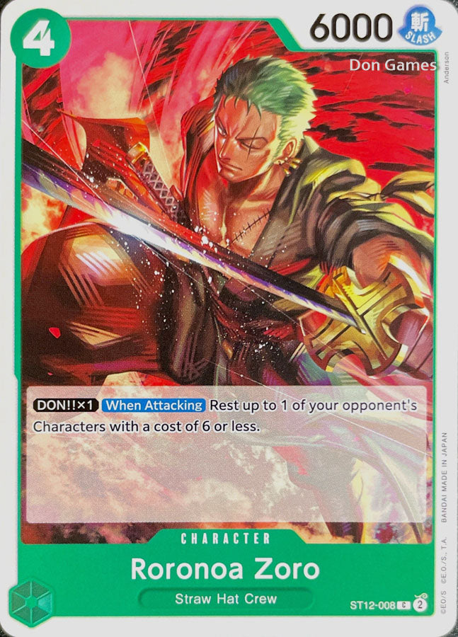 ST12-008 Roronoa Zoro Character Card