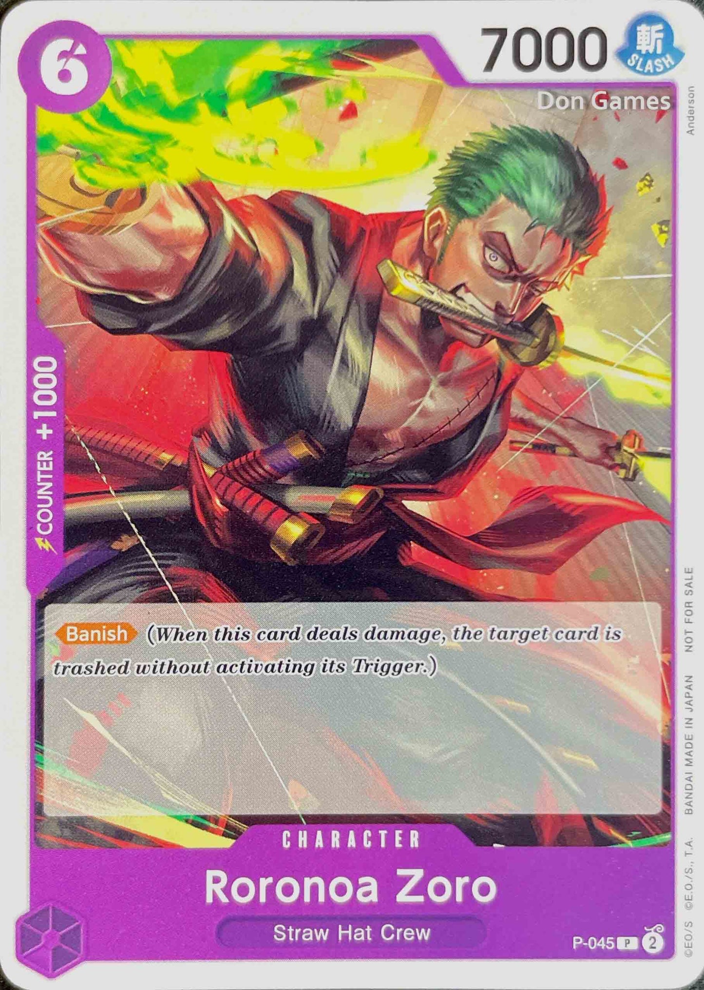 P-045 Roronoa Zoro OP06 Pre-Release Promo