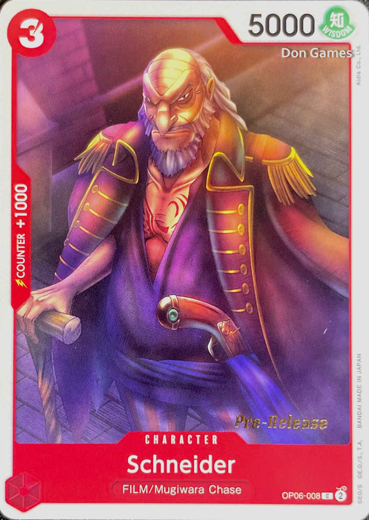 OP06-008 Schneider Character Card PRE-RELEASE