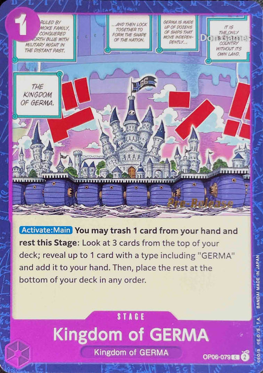 OP06-079 Kingdom of Germa Stage Card PRE-RELEASE