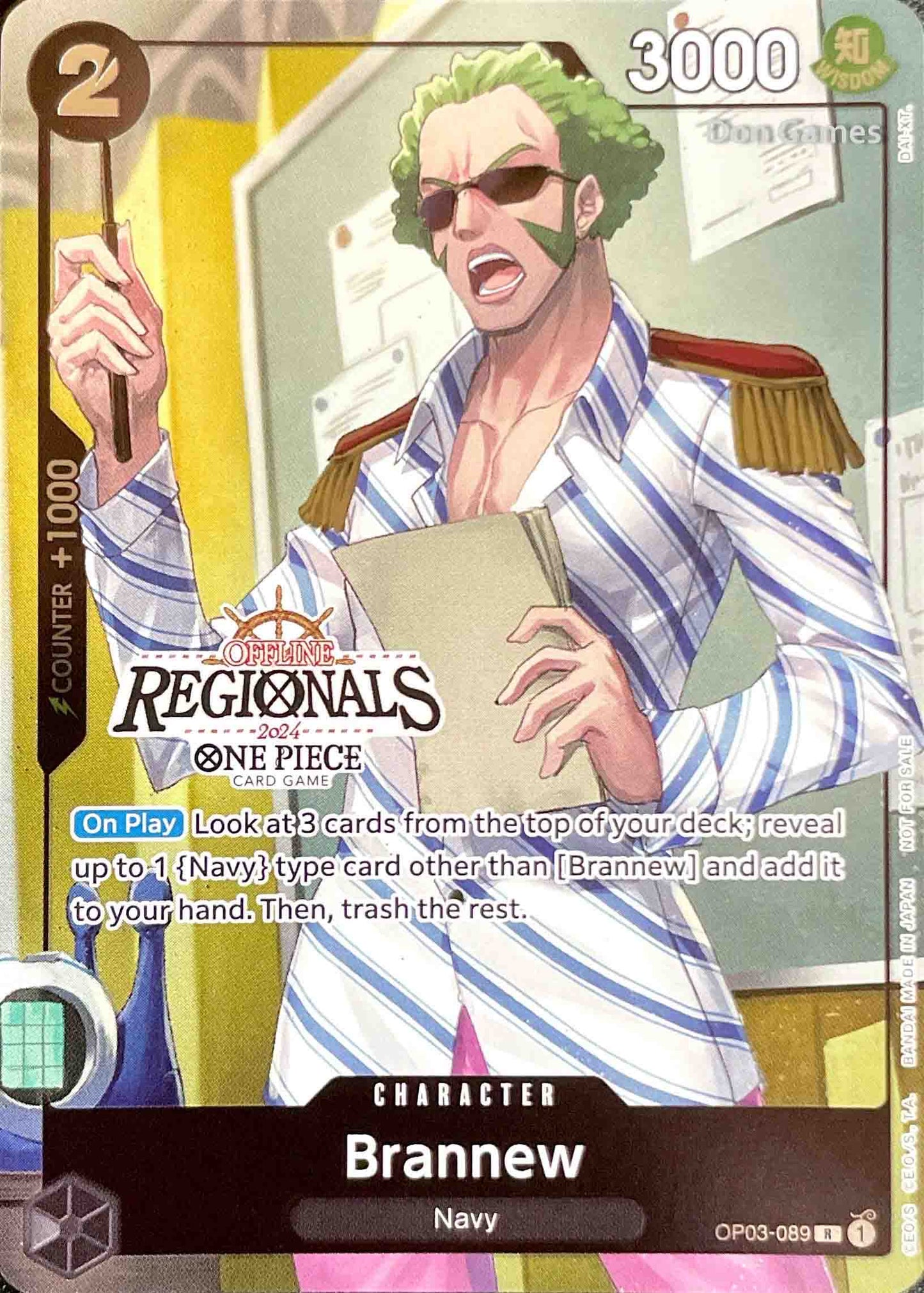 OP03-089 Brannew Character Card Offline Regionals (Participant) Alternate Art