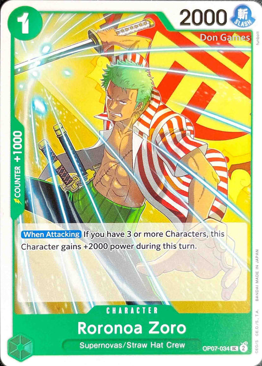OP07-034 Roronoa Zoro Character Card