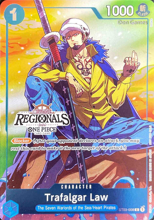 ST03-008 Trafalgar Law Character Alternate Art Offline Regionals Vol. 2 Promo