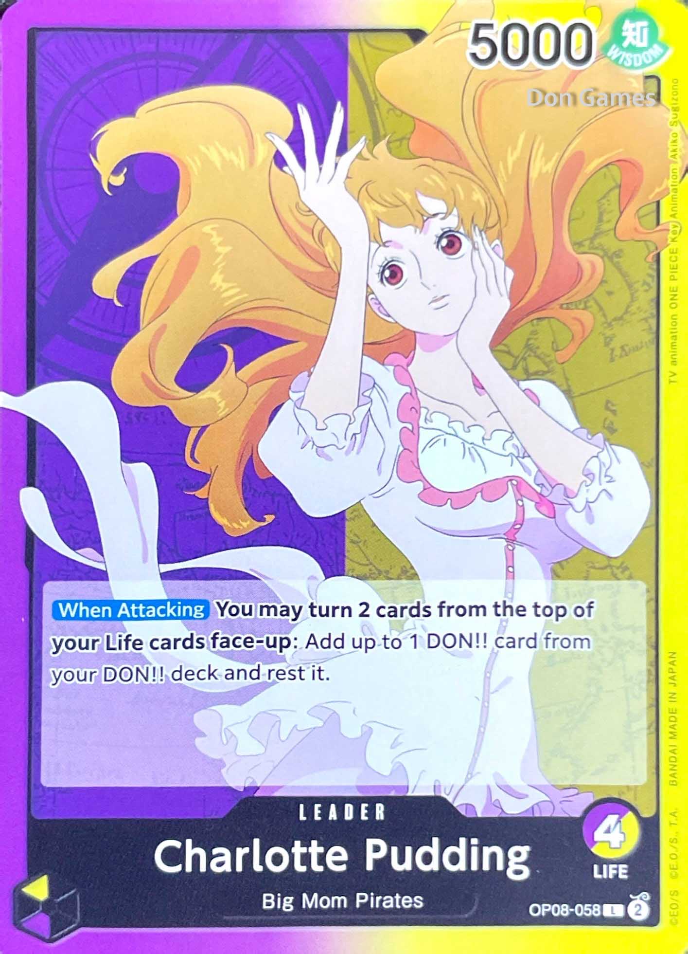 OP08-058 Charlotte Pudding Leader Card