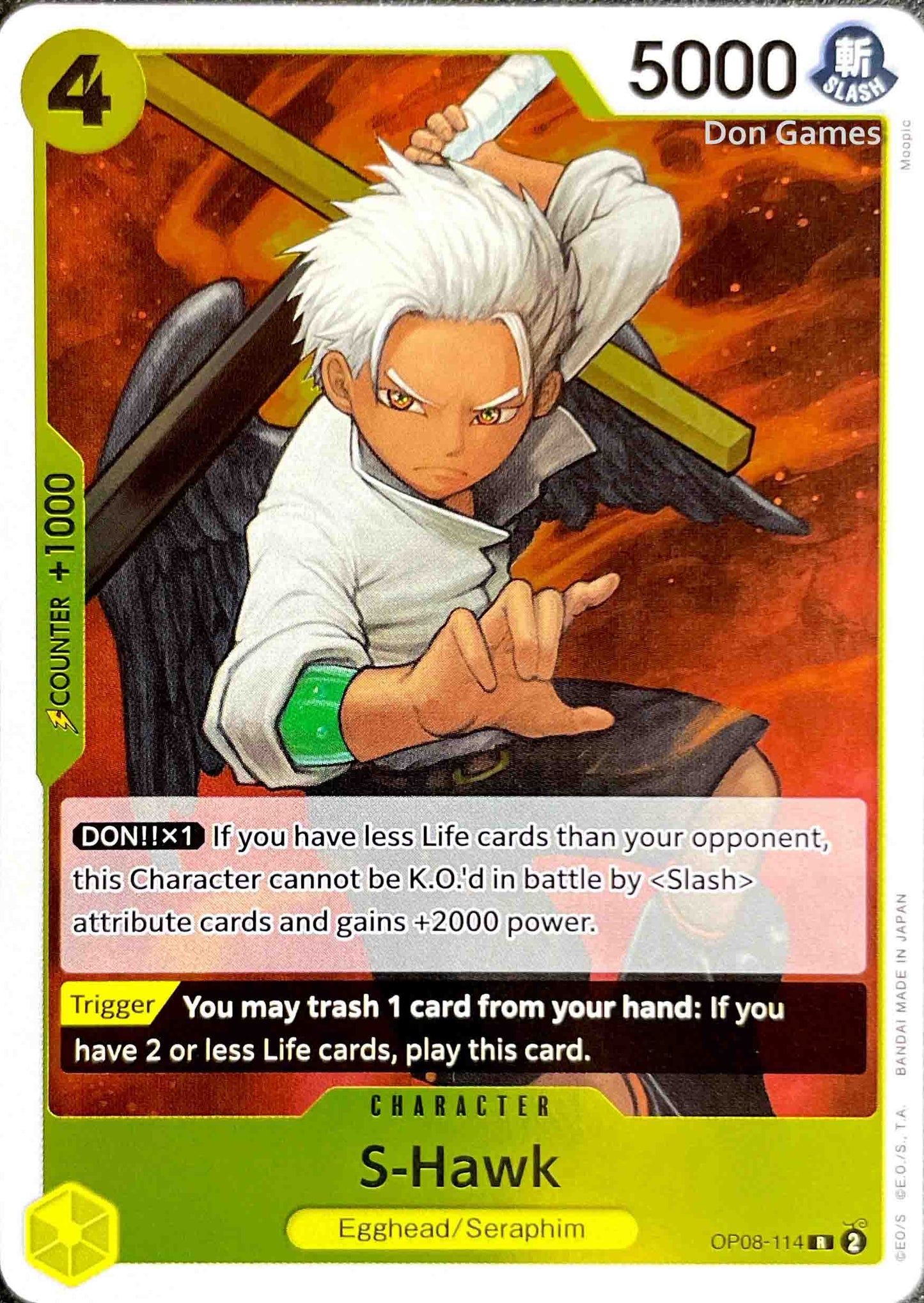 OP08-114 S-Hawk Character Card