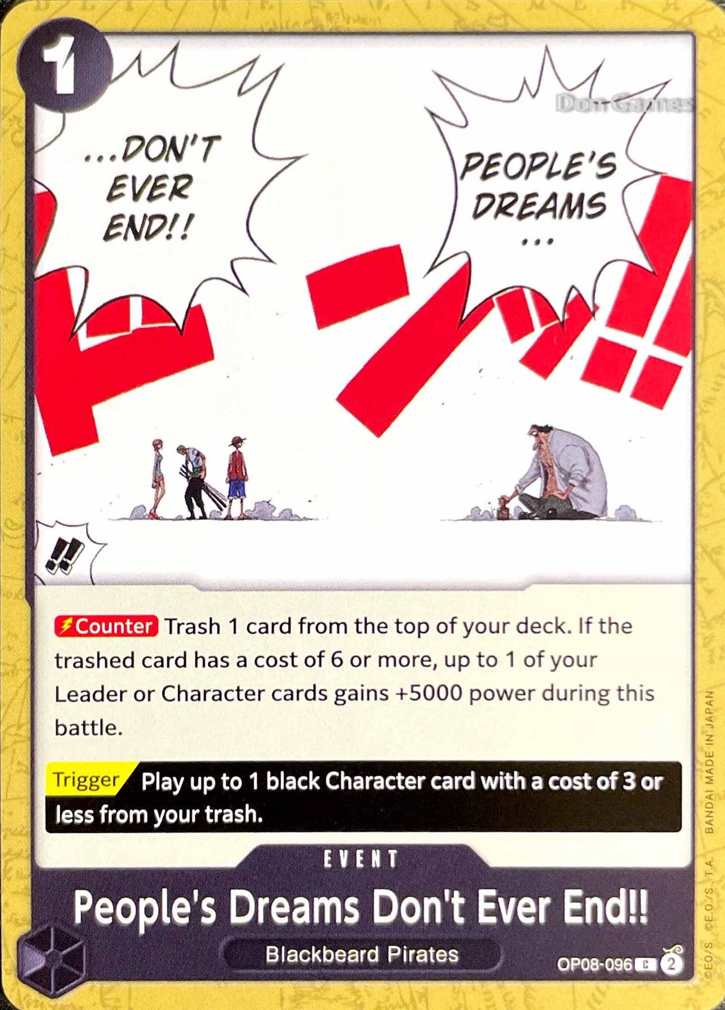 OP08-096 People's Dreams Don't Ever End!! Event Card