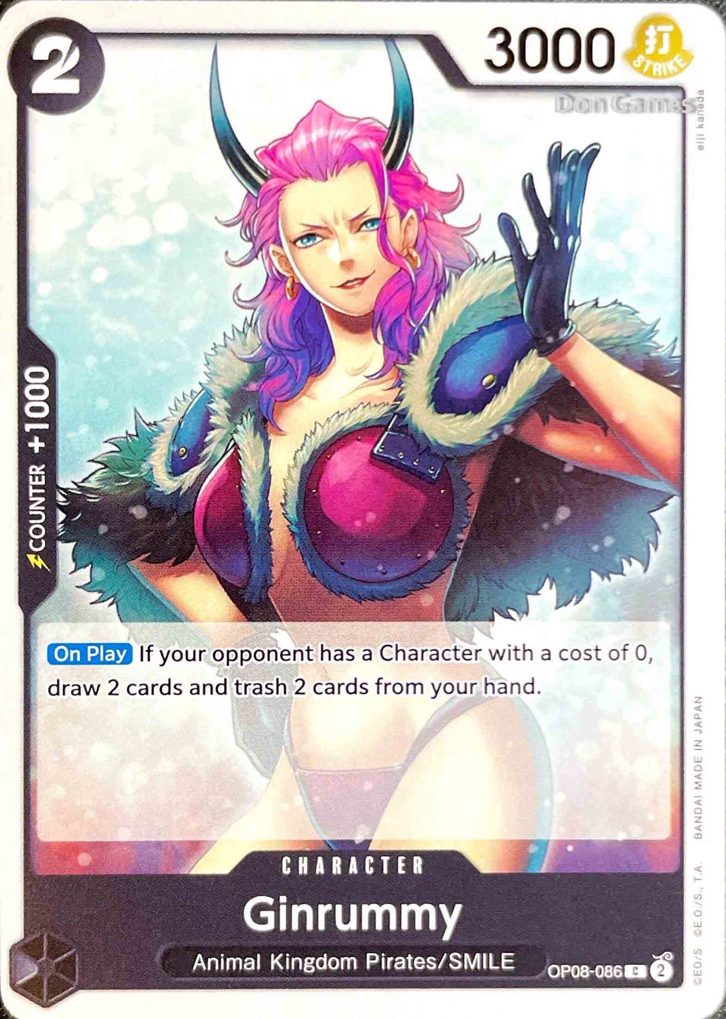 OP08-086 Ginrummy Character Card