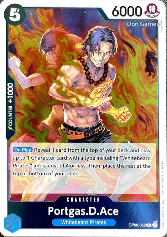 OP08-052 Portgas. D. Ace Character Card