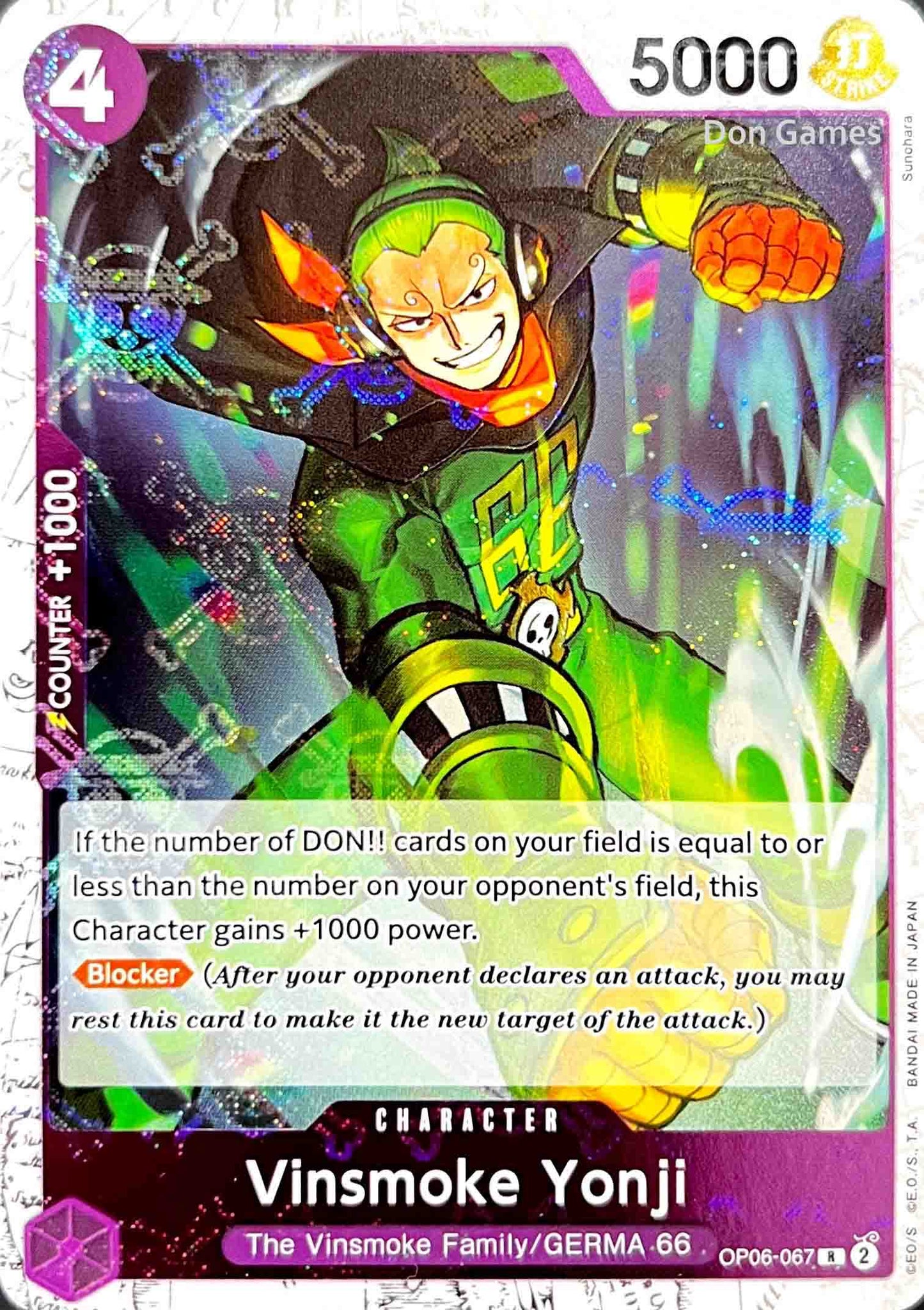 OP06-067 Vinsmoke Yonji Character Card Skull Foil