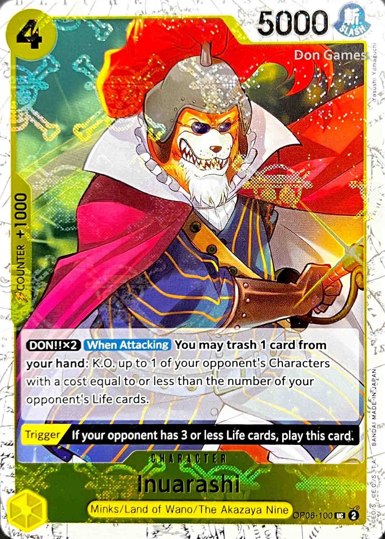 OP06-100 Inuarashi Character Card Skull Foil