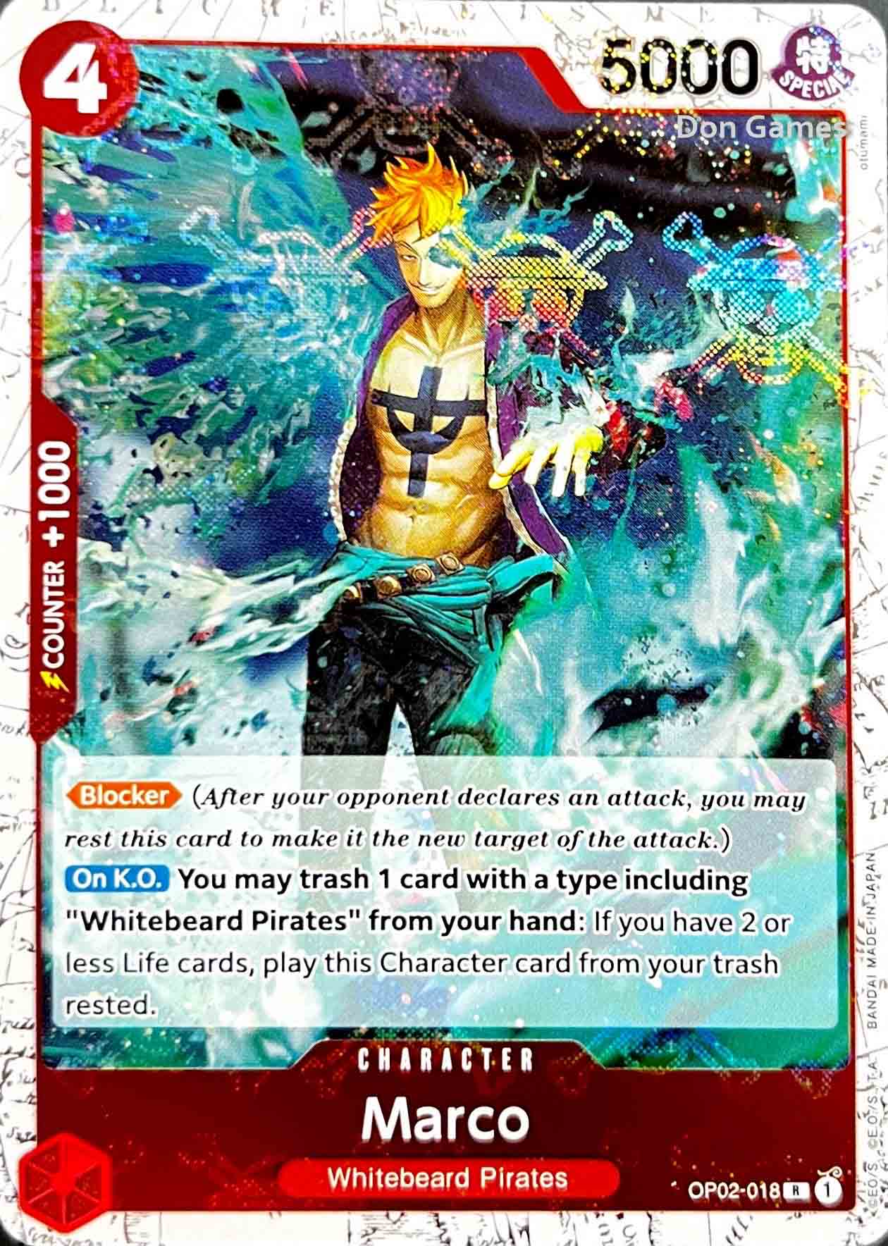 OP02-018 Marco Character Card Skull Foil