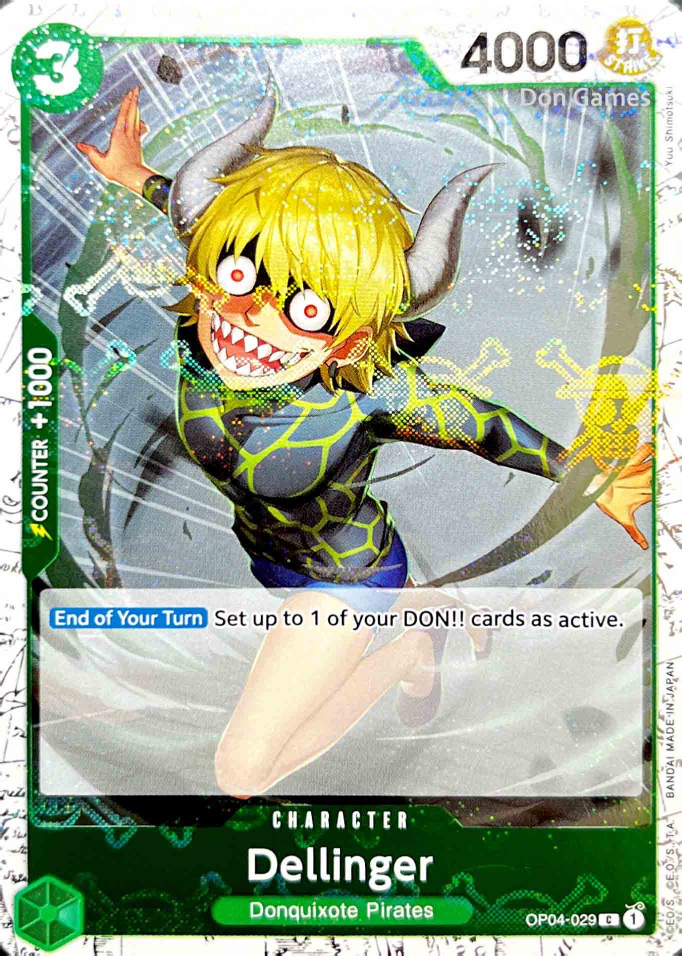 OP04-029 Dellinger Character Card Skull Foil