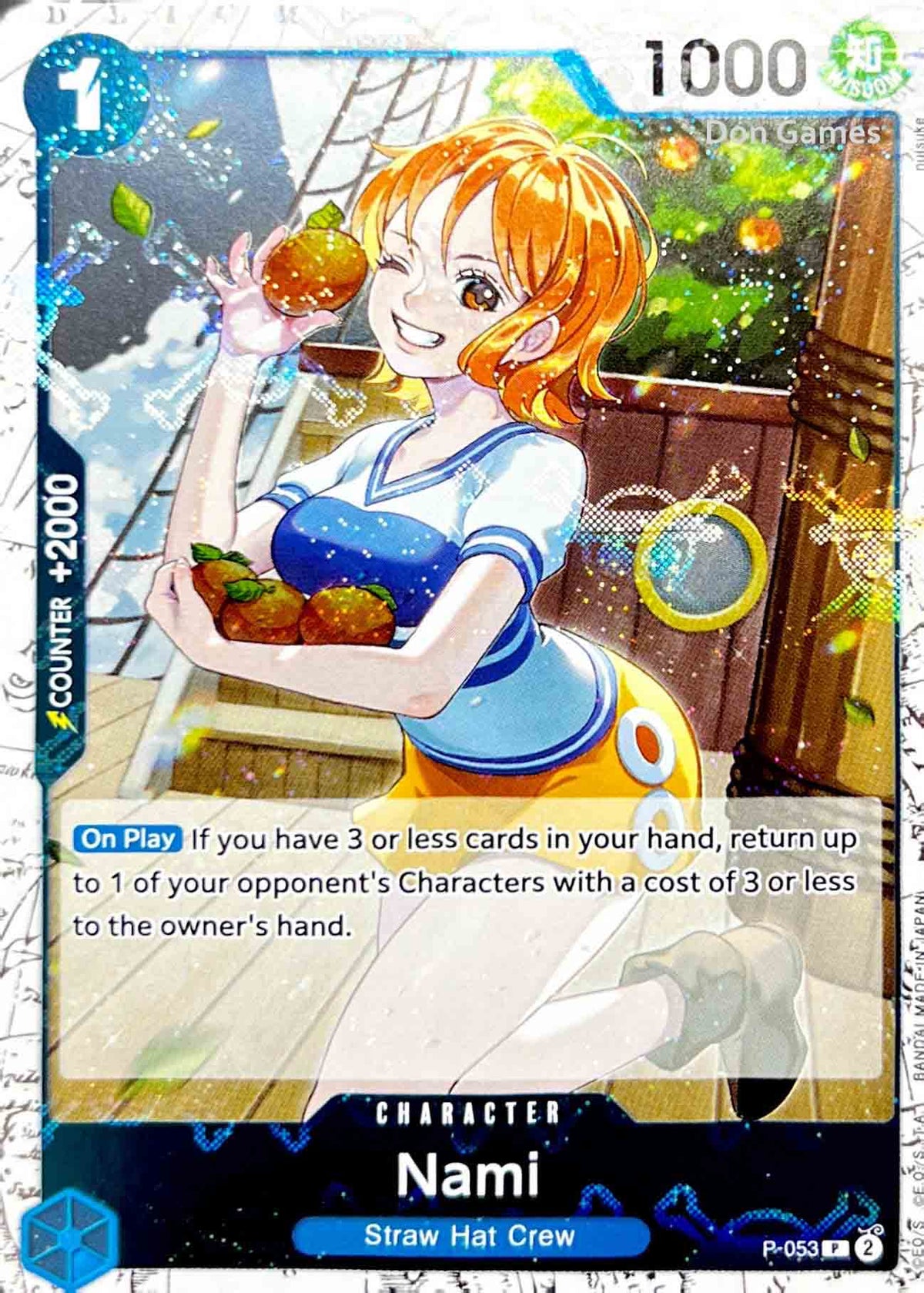 Eating Nami Promo Code P-053 Nami Character Card Promo Skull Foil – Don Games