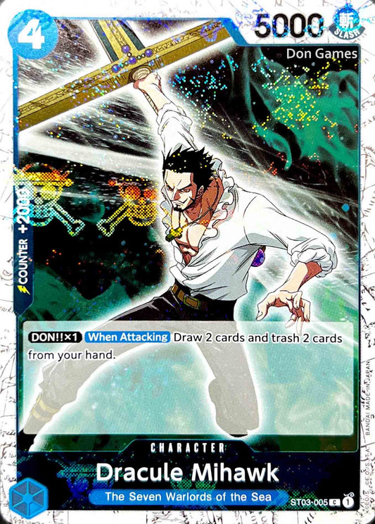 ST03-005 Dracule Mihawk Character Card Skull Foil