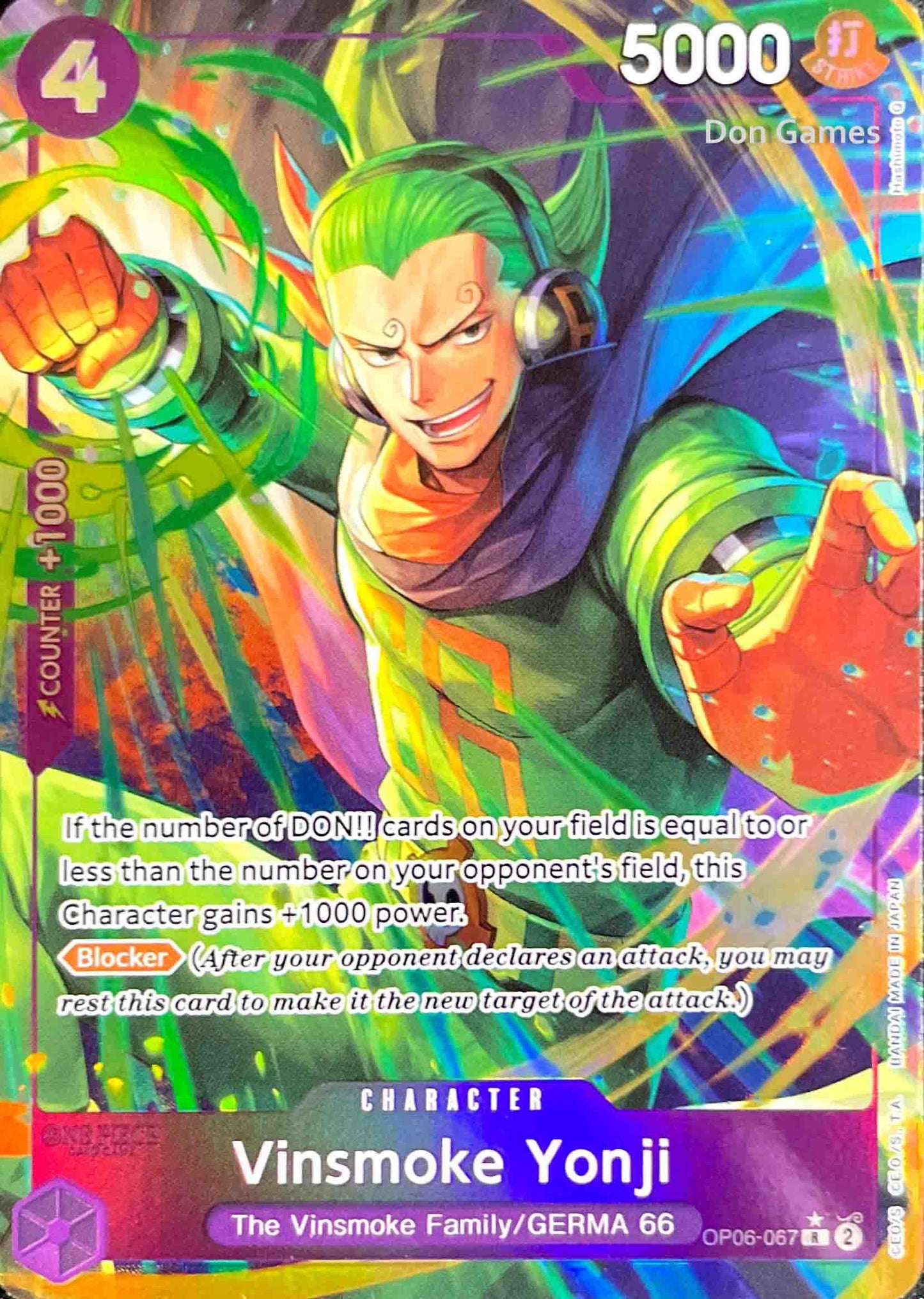 OP06-067 Vinsmoke Yonji Character Card Alternate Art (PRB-01)