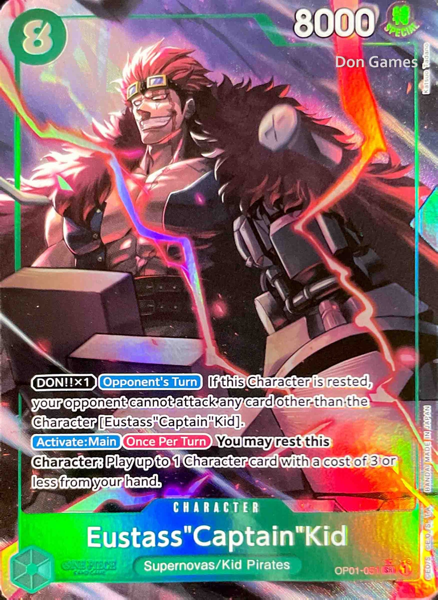 OP01-051 Eustass "Captain" Kid Character Card Alternate Art (PRB-01)