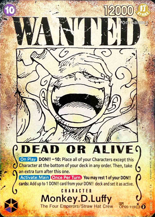 OP05-119 Monkey. D. Luffy Character Card Wanted Alternate Art