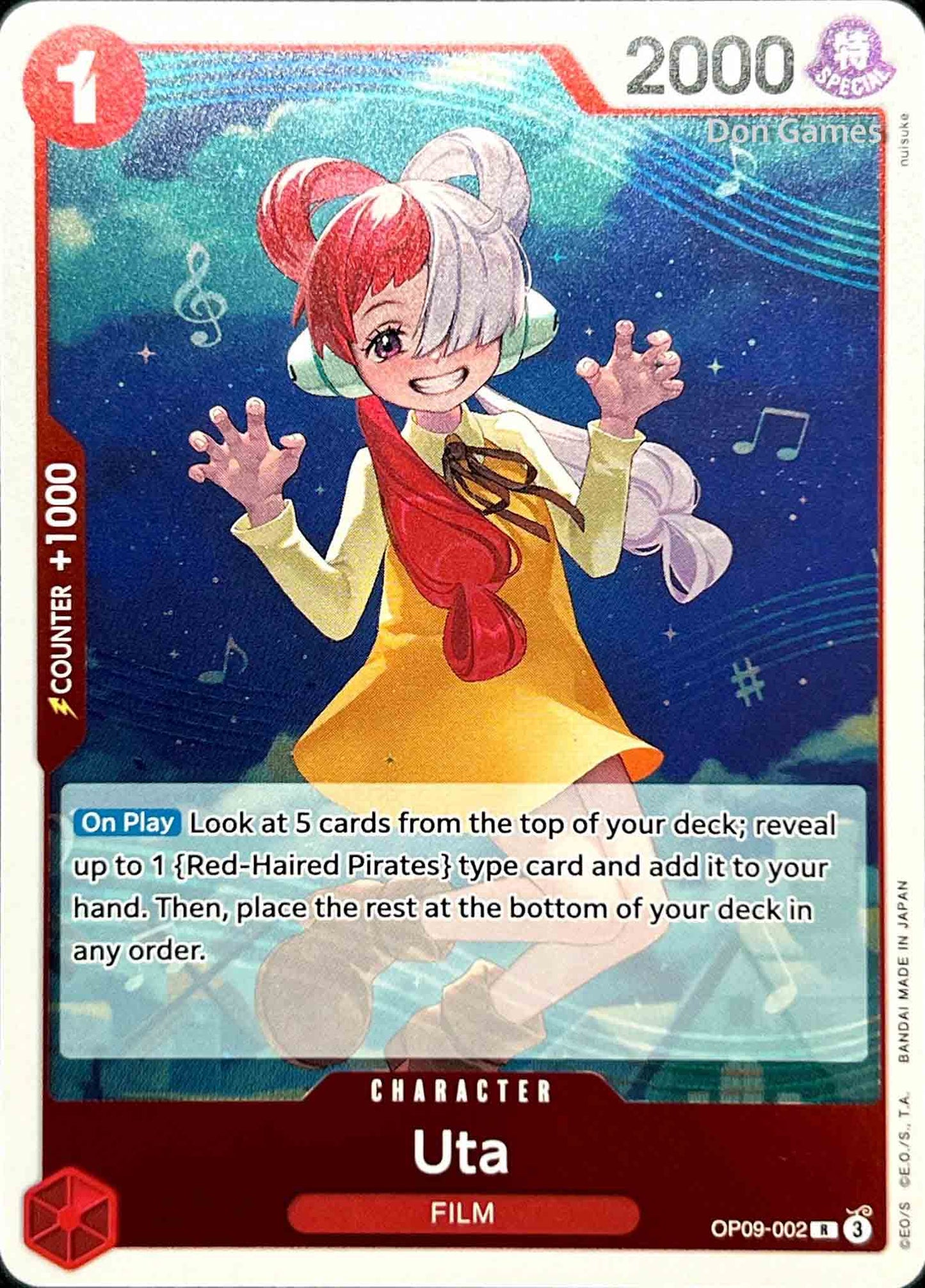 OP09-002 Uta Character Card