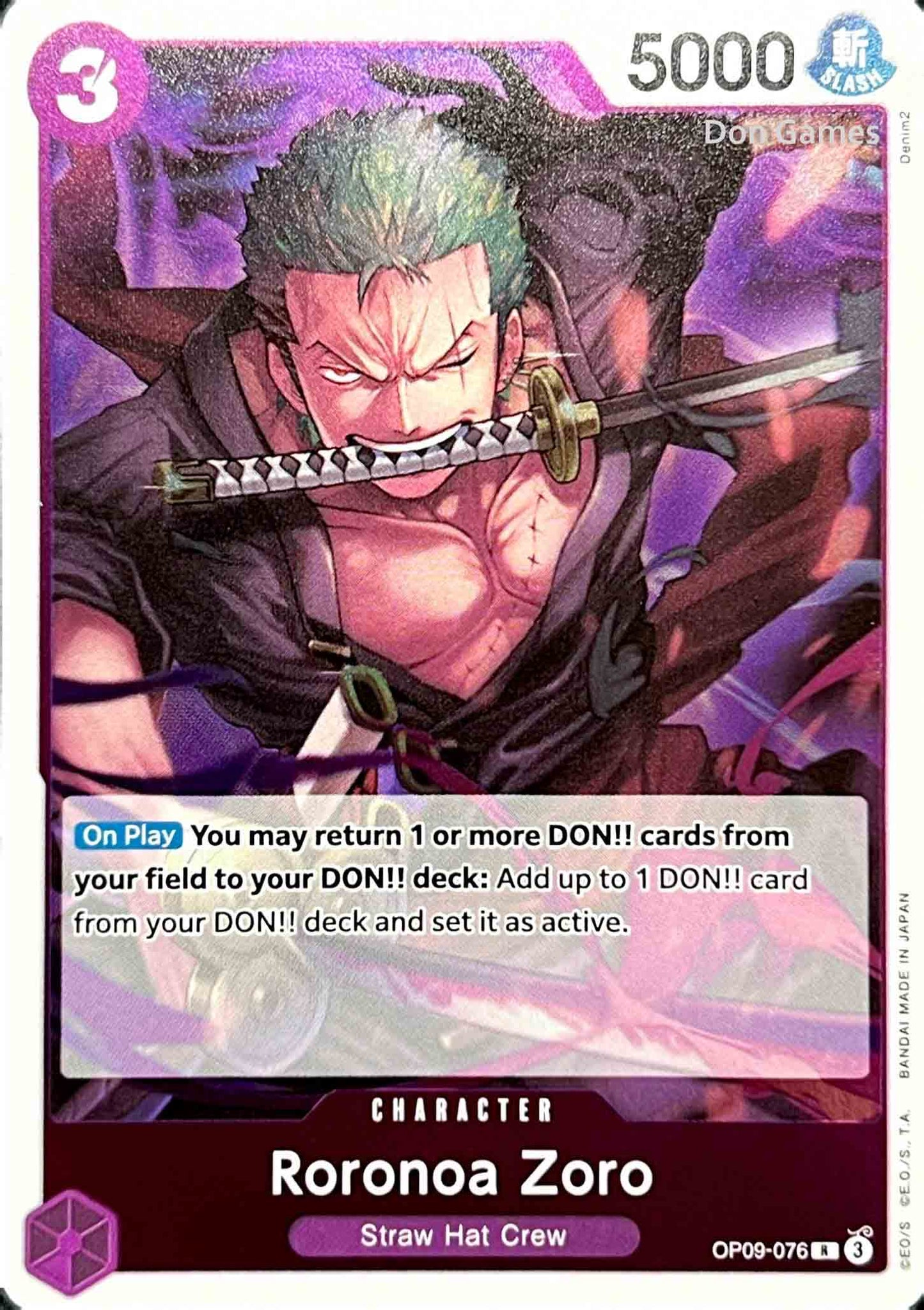 OP09-076 Roronoa Zoro Character Card