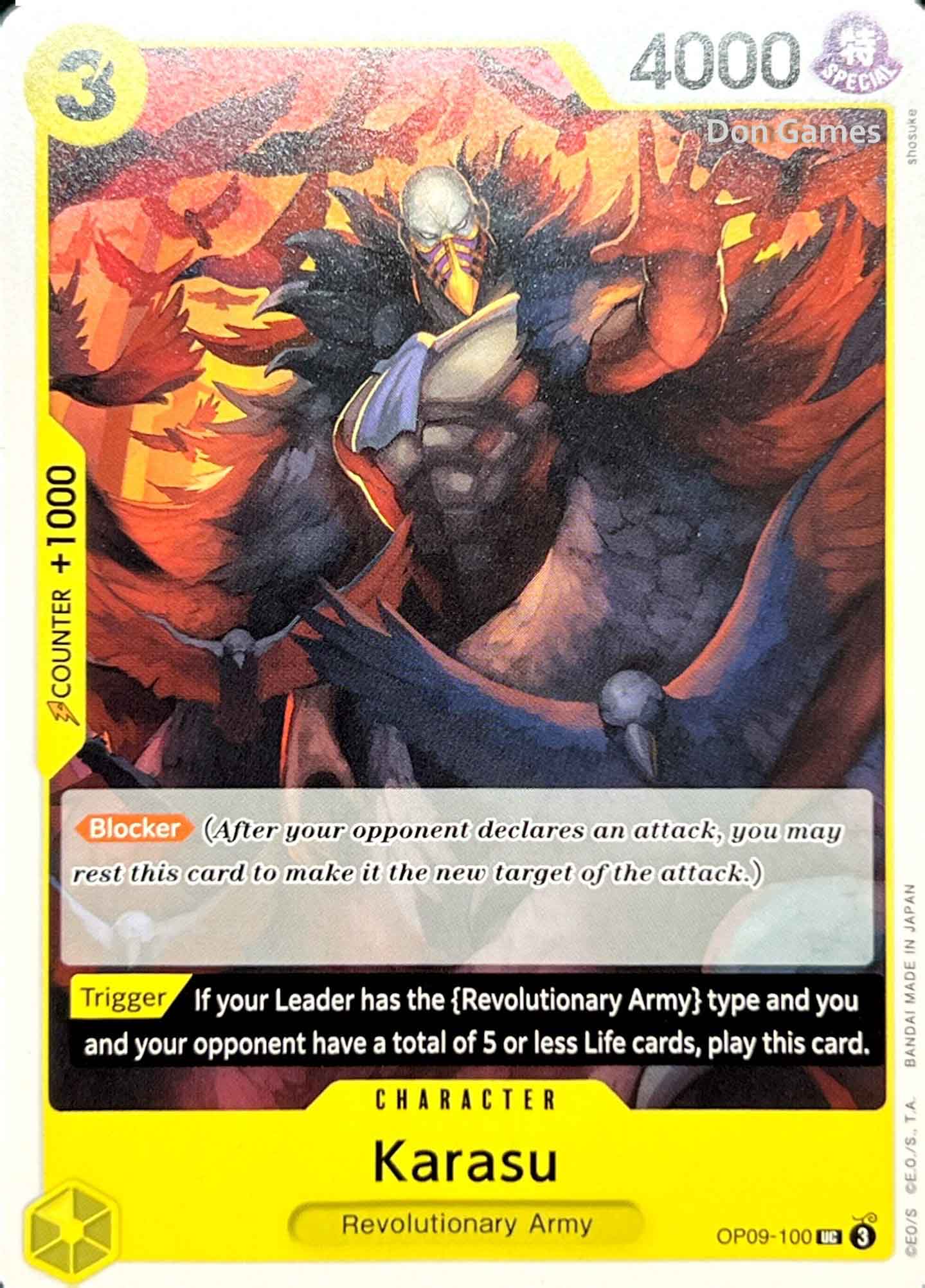 OP09-100 Karasu Character Card