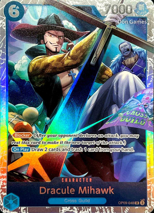 OP09-048 Dracule Mihawk Character Card