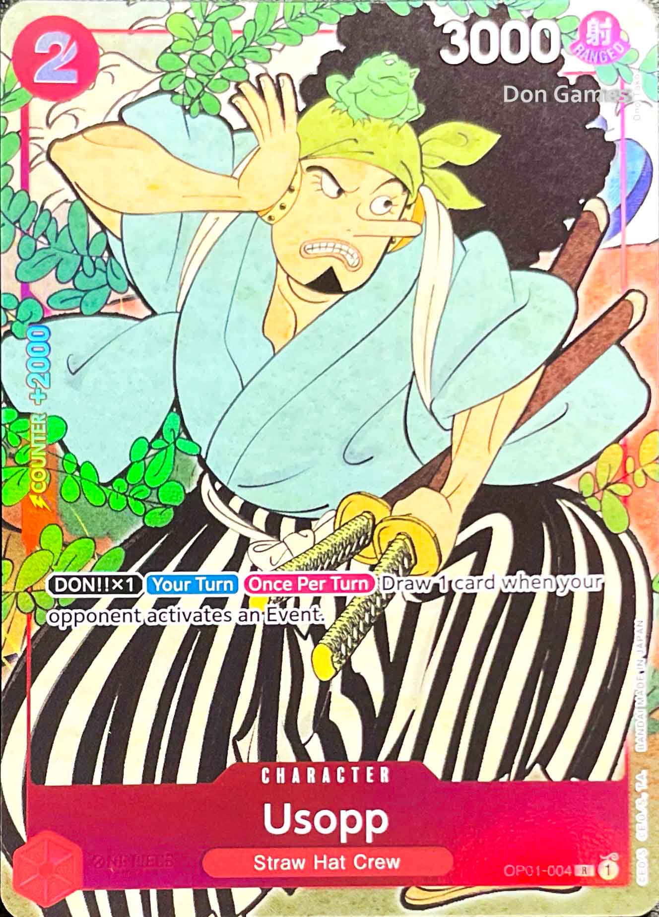 OP01-004 Usopp Character Card Alternate Art (English 1st Anniversary ...