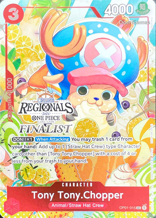 OP01-015 Tony Tony. Chopper Character Card Online Regionals 2024 Finalist Promo