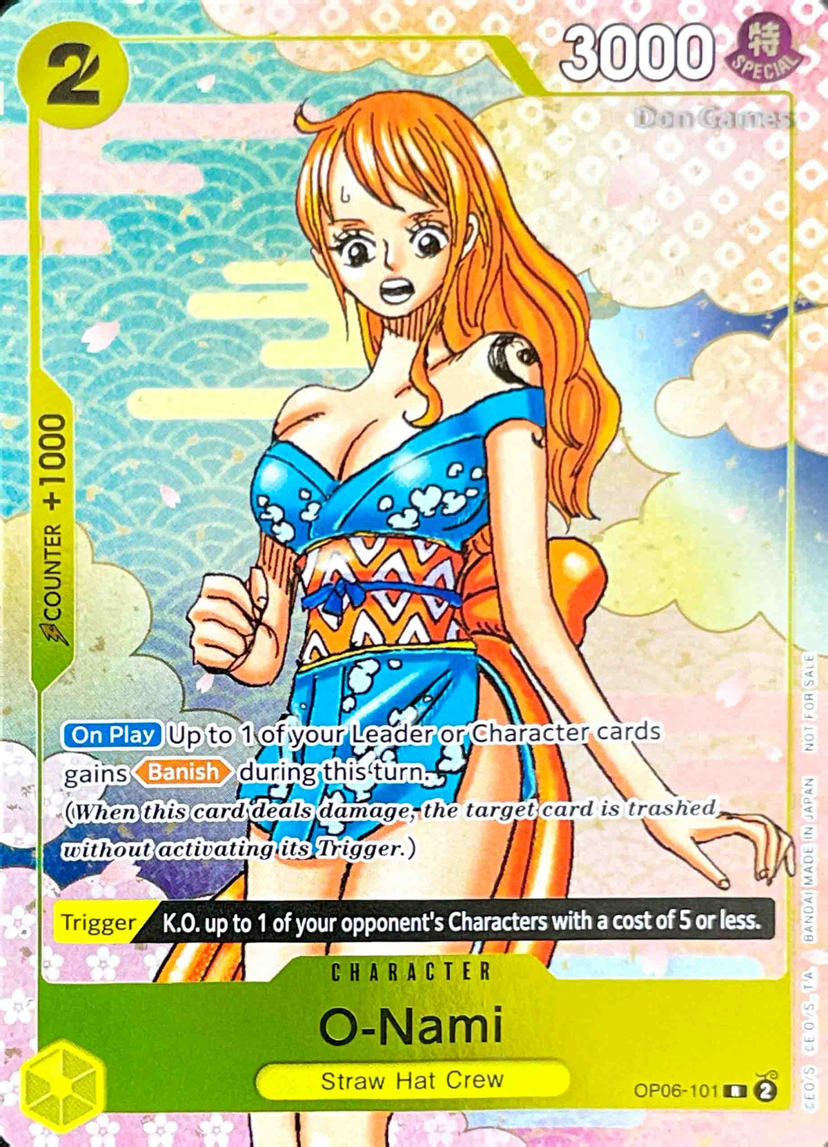 Eating Nami Promo Code OP06-101 O-Nami Character Card Promo Alternate Art – Don Games