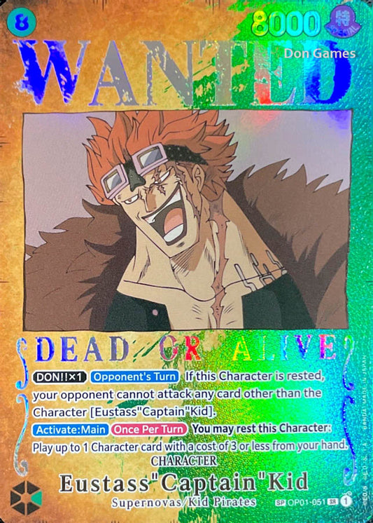 OP01-051 Eustass" Captain" Kid Character Card WANTED Alternate Art