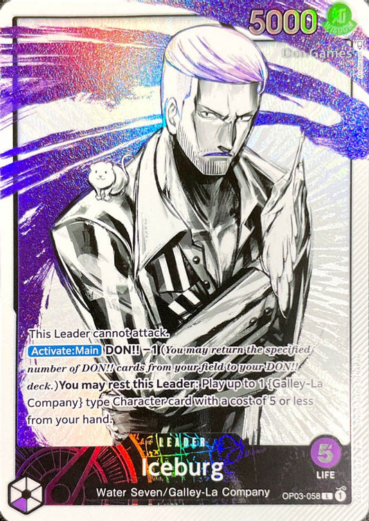 OP03-058 Iceburg Leader Card Alternate Art