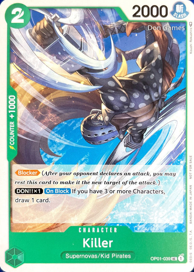 Killer Riffs Cards OP01-039 Killer Character Card Alternate Art Promo – Don Games