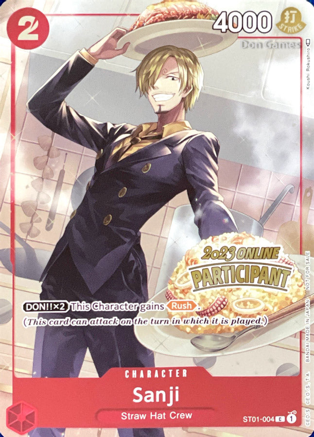 ST01-004 Sanji Character Card Alternate Art 2023 Regionals Online Participant Promo