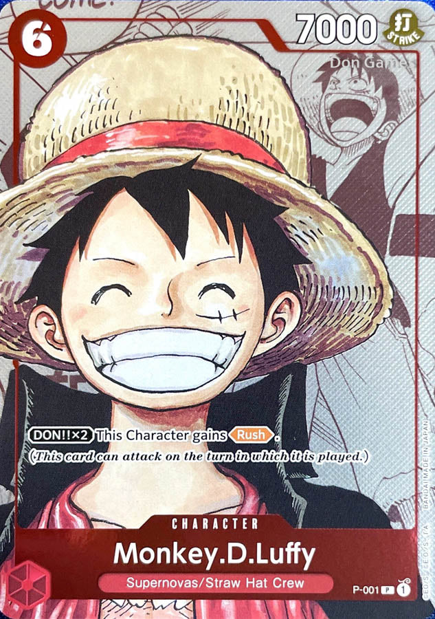 Luffy Note Card P-001 Monkey. D. Luffy Character Card 25th ANNIVERSARY PREMIUM COLLECT ...