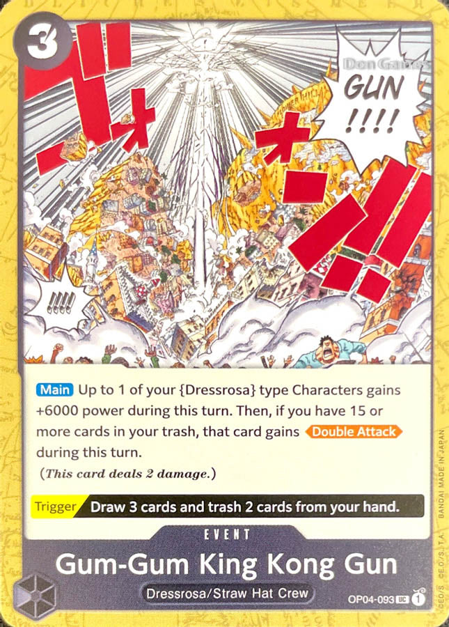 Kin Gun Un Baseball Card OP04-093 Gum-Gum King Kong Gun Event Card – Don Games