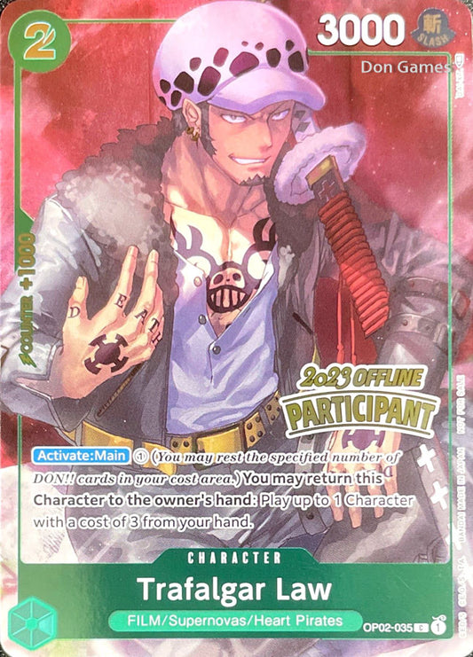 OP02-035 Trafalgar Law Character Card Alternate Art 2023 Offline Participant