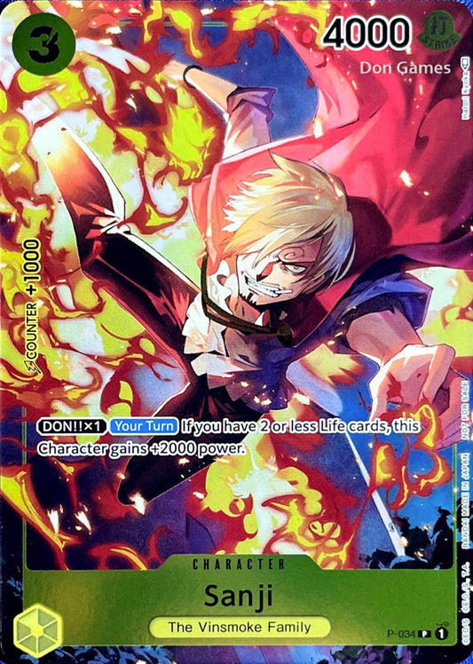 P-034 Sanji Character Card Promo