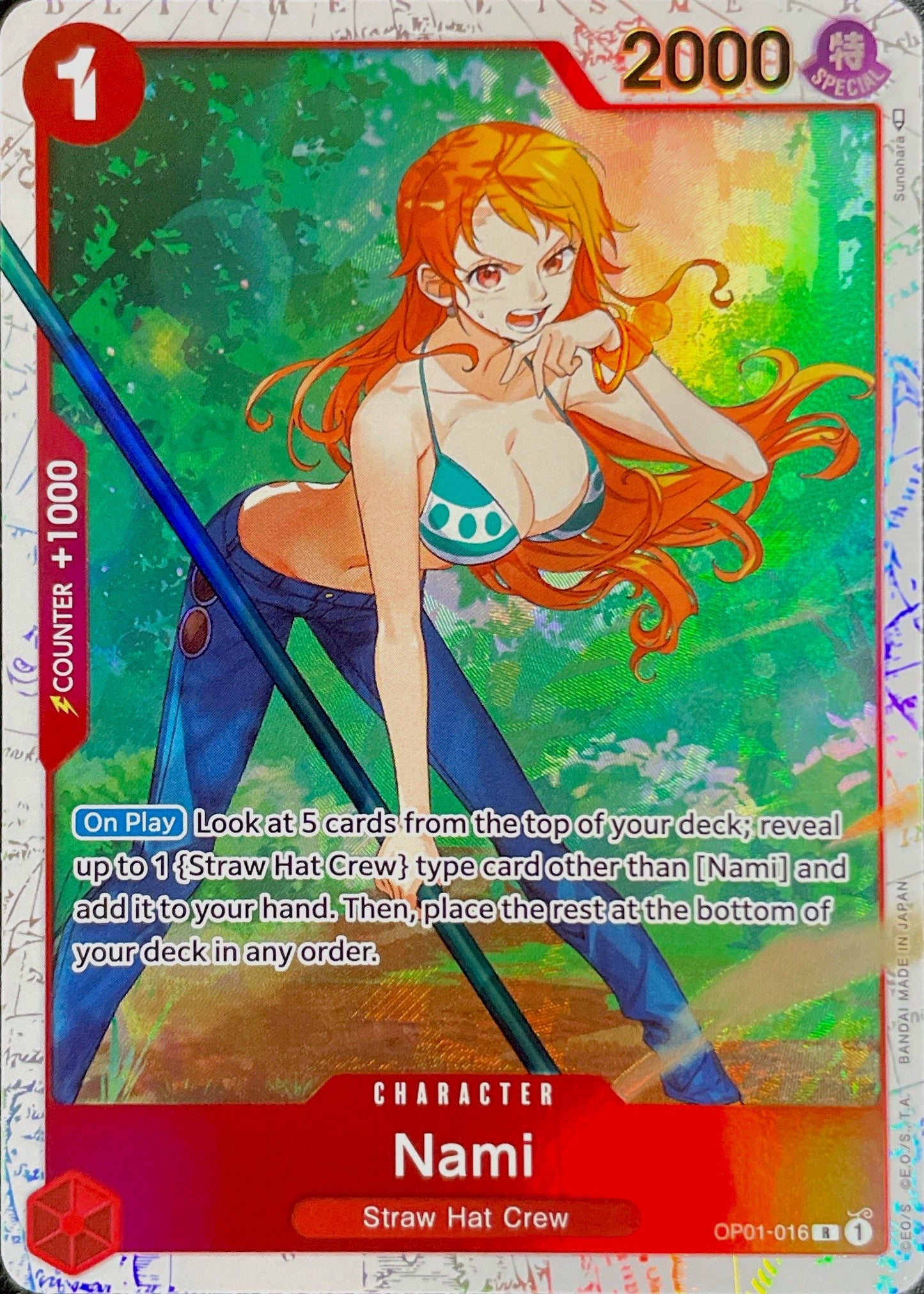 OP01-016 Nami Character Card Alternate Art (ST-10)