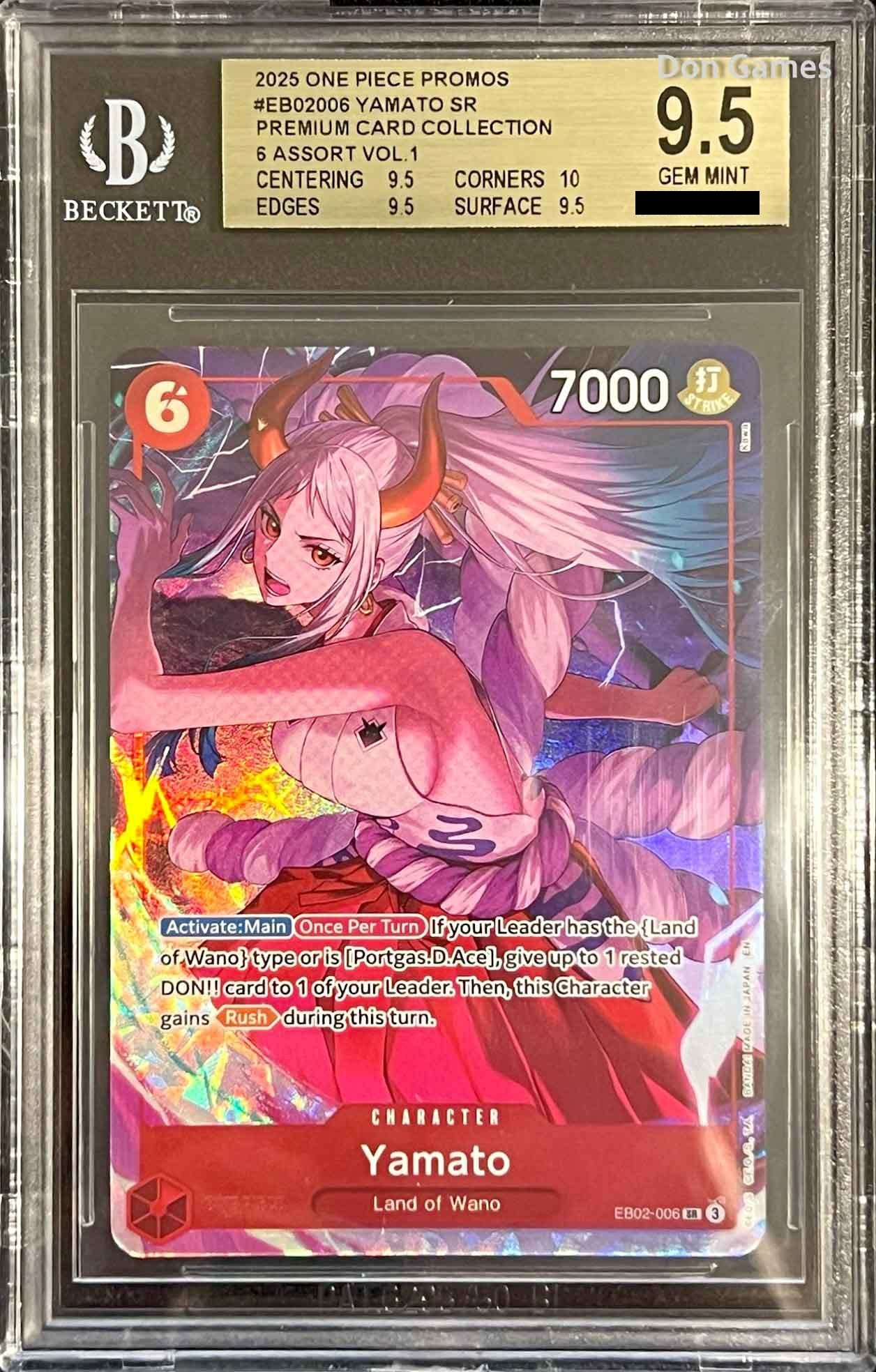 BGS 9.5 EB02-006 Yamato Character Card Alternate Art Premium Card Collection 6 Assort Vol. 1 Promo